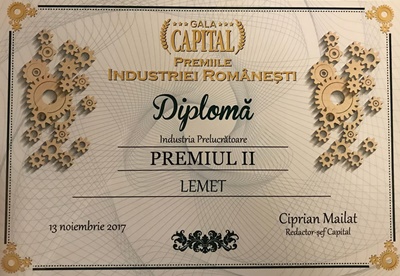 Gala Capital Premiile industriei românești, categoria “Industria prelucrătoare”