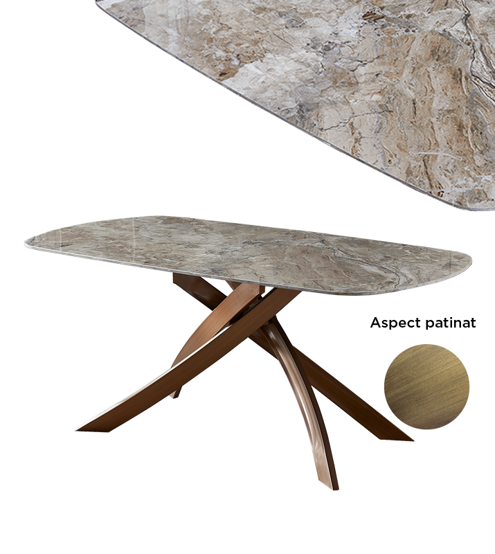 Masă Splendor brown ceramic L180 - Mobila LEMS