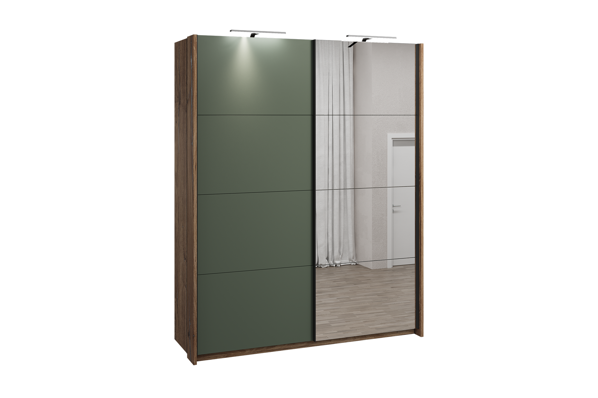 Pachet șifonier 2 uși glisante L188 + Set 2 rafturi L80 - imagine 3