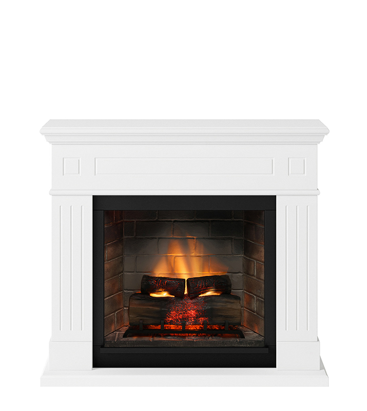 Șemineu Larsen alb + focar electric PowerFlame 2 FM462WH1 + E621EU